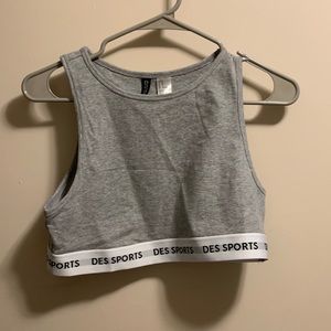 NWT gray sport crop top